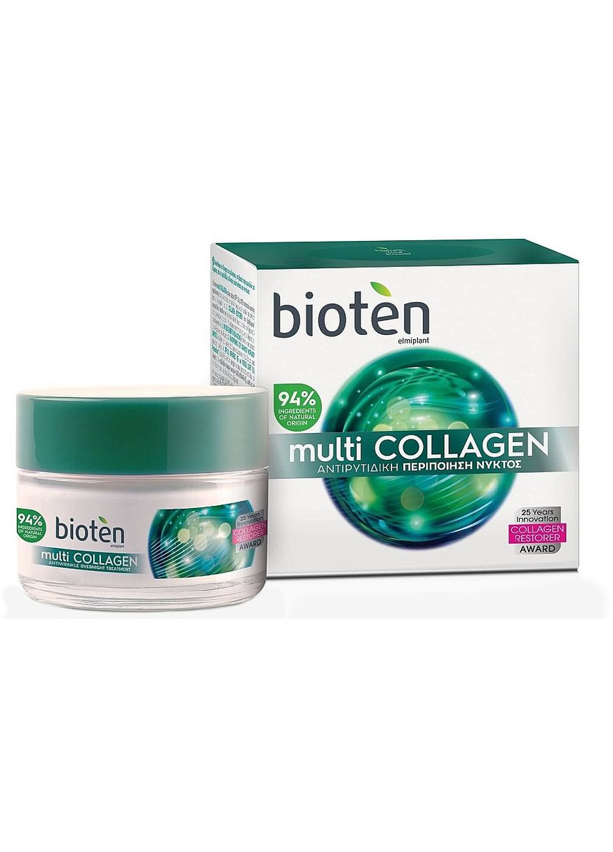 Нічний крем для обличчя з колагеном Multi Collagen Antiwrinkle Overnight Treatment 50ml (879059-141237) Bioten (368620774)