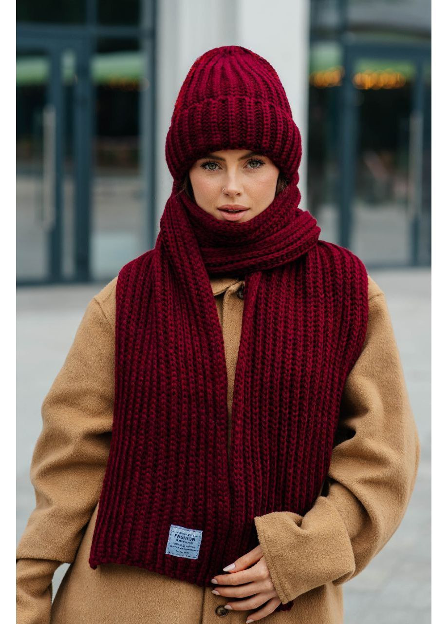 Шапка та шарф жіночий комплект No Brand (363319757)