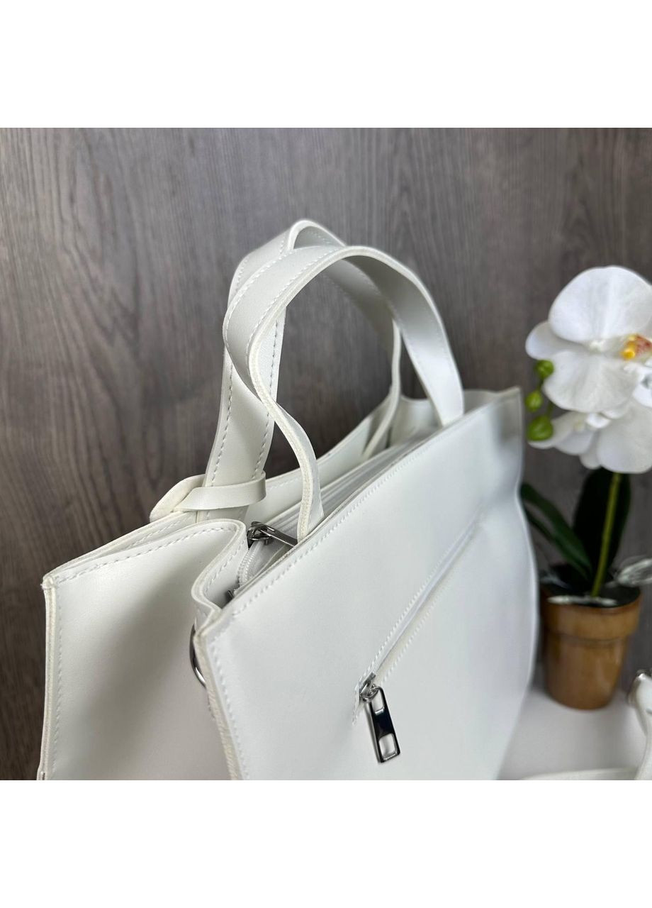 Женская сумка с замочком молочная экокожа ProDobro (363136404)