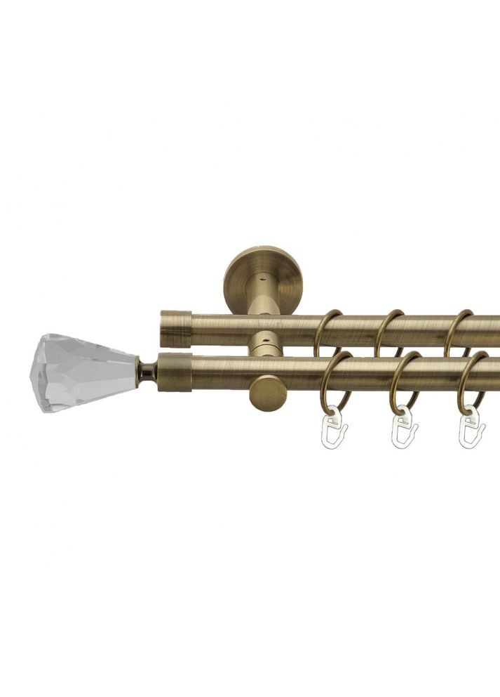 Карниз Лучетта металлический двухрядный реверсивний гладкая труба Антик 19\19 мм 300 см (00-00013375) ORVIT (300281282)