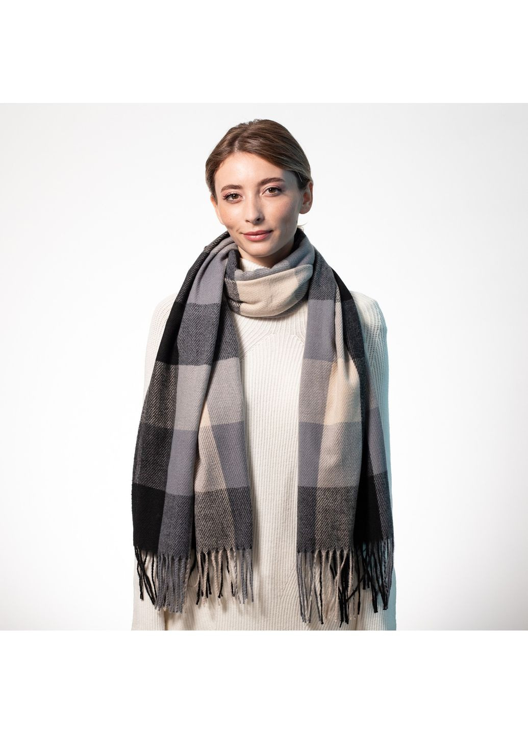 Палантин жіночий клітинка кашемір АЛІ LuckyLOOK 555-259 (322790725)