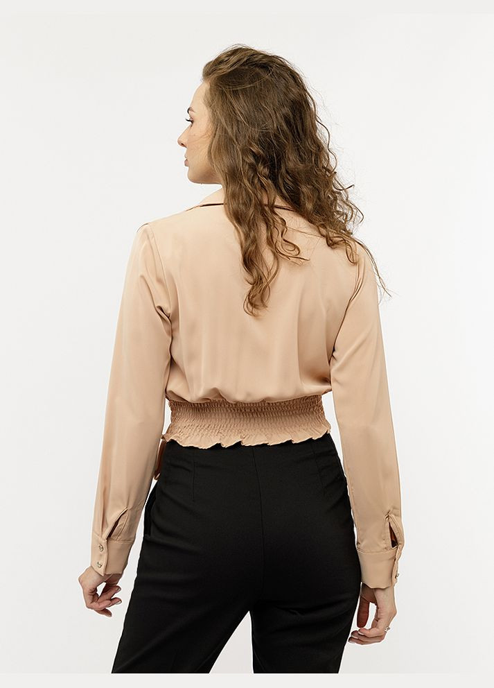 Бежева демісезонна жіноча блуза колір бежевий цб-00227852 Miss Selens