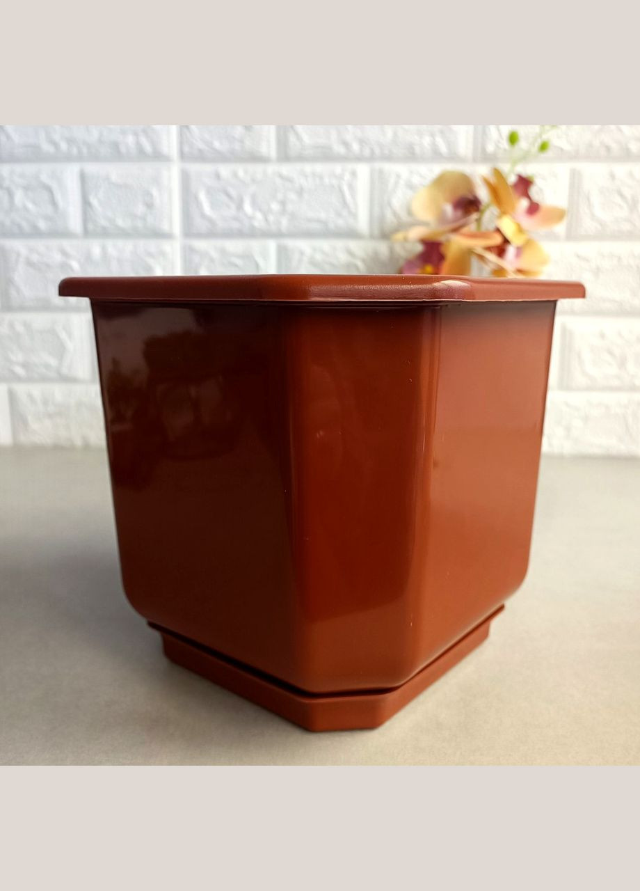 Великий квадратний вазон для великих рослин 36*36*32см 23 л Дама, підлоговий вазон Алеана (370388837)