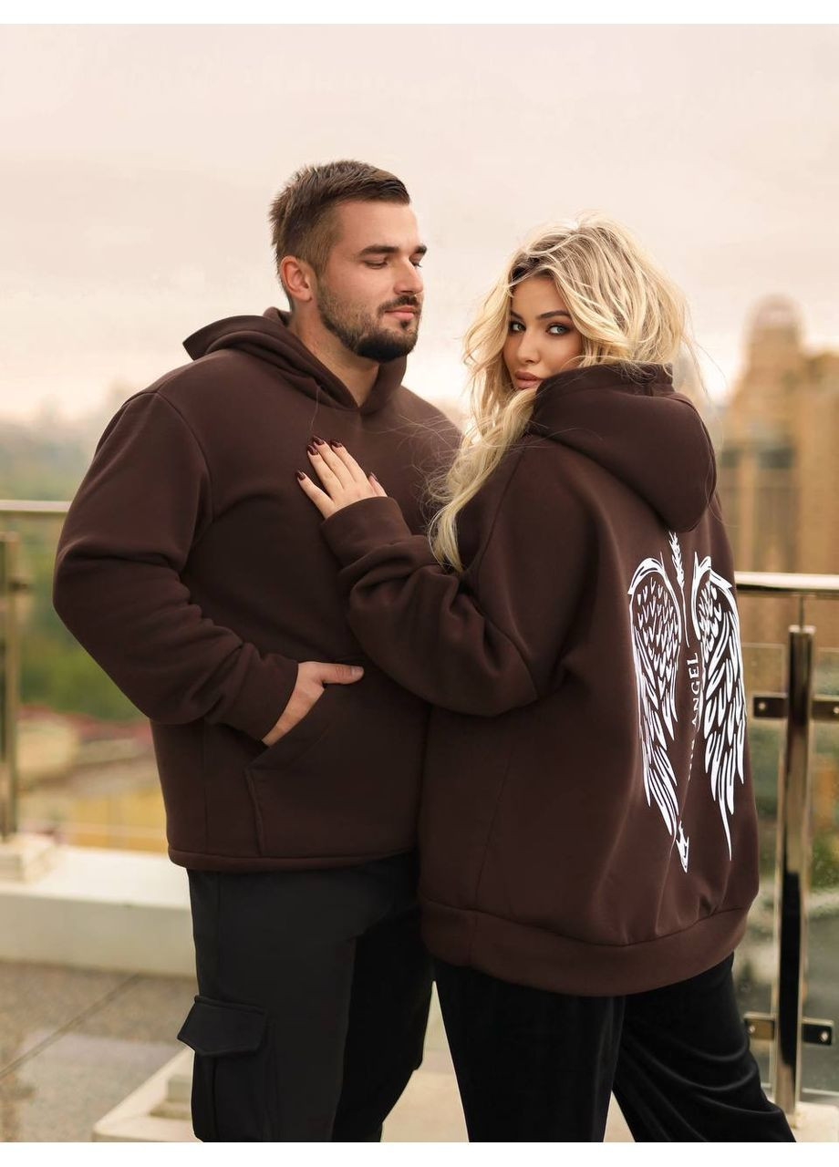 Худі чоловіче оверсайз з принтом “крила” на спині No Brand (366391840)