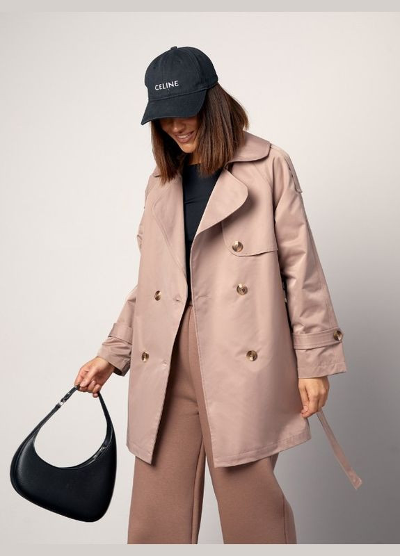 Коричневое демисезонное Пальто 14869 коричневое ISSA PLUS