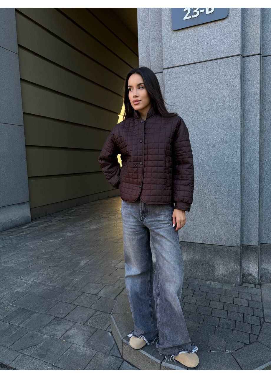 Бомбер женский oversize из плащевки из микропуха (замеры в описании) Vione на кнопках (368708880)