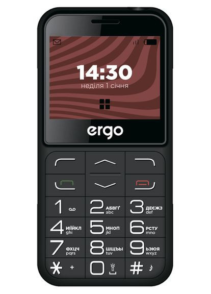 Кнопочный телефон R231 черный Ergo (282001386)