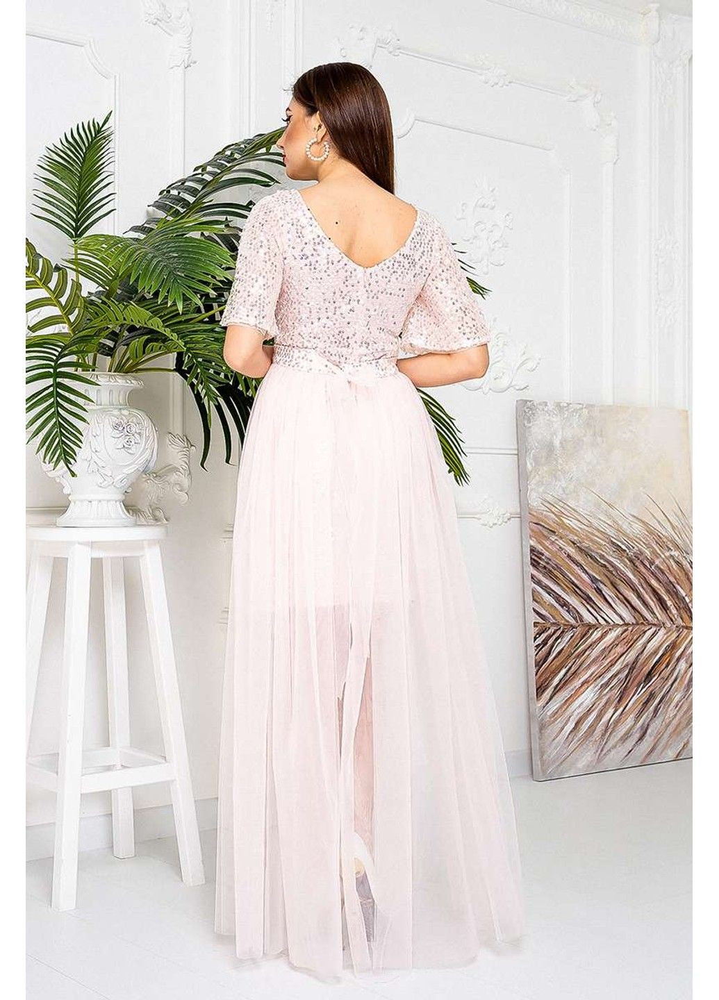 Розовое праздничный, коктейльное коктейльное платье съемная юбка 21033 розовая Tanita-Romario