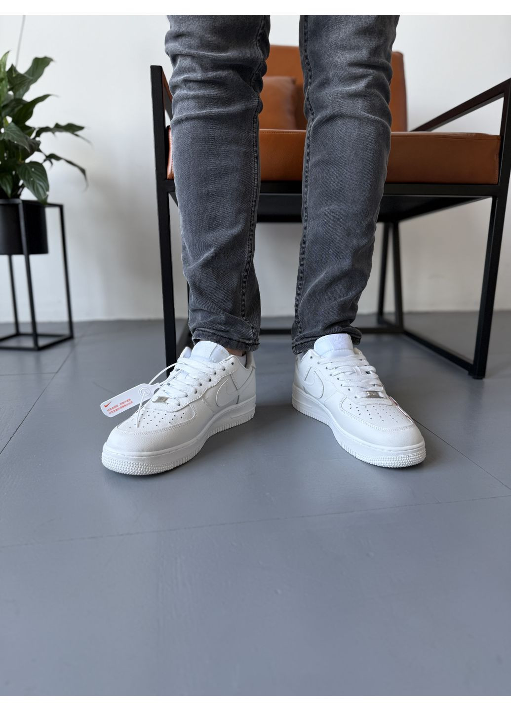 Белые демисезонные кроссовки мужские nike air force 1 low cactus plant flea market white red найк аир форс 1 премиум No Brand