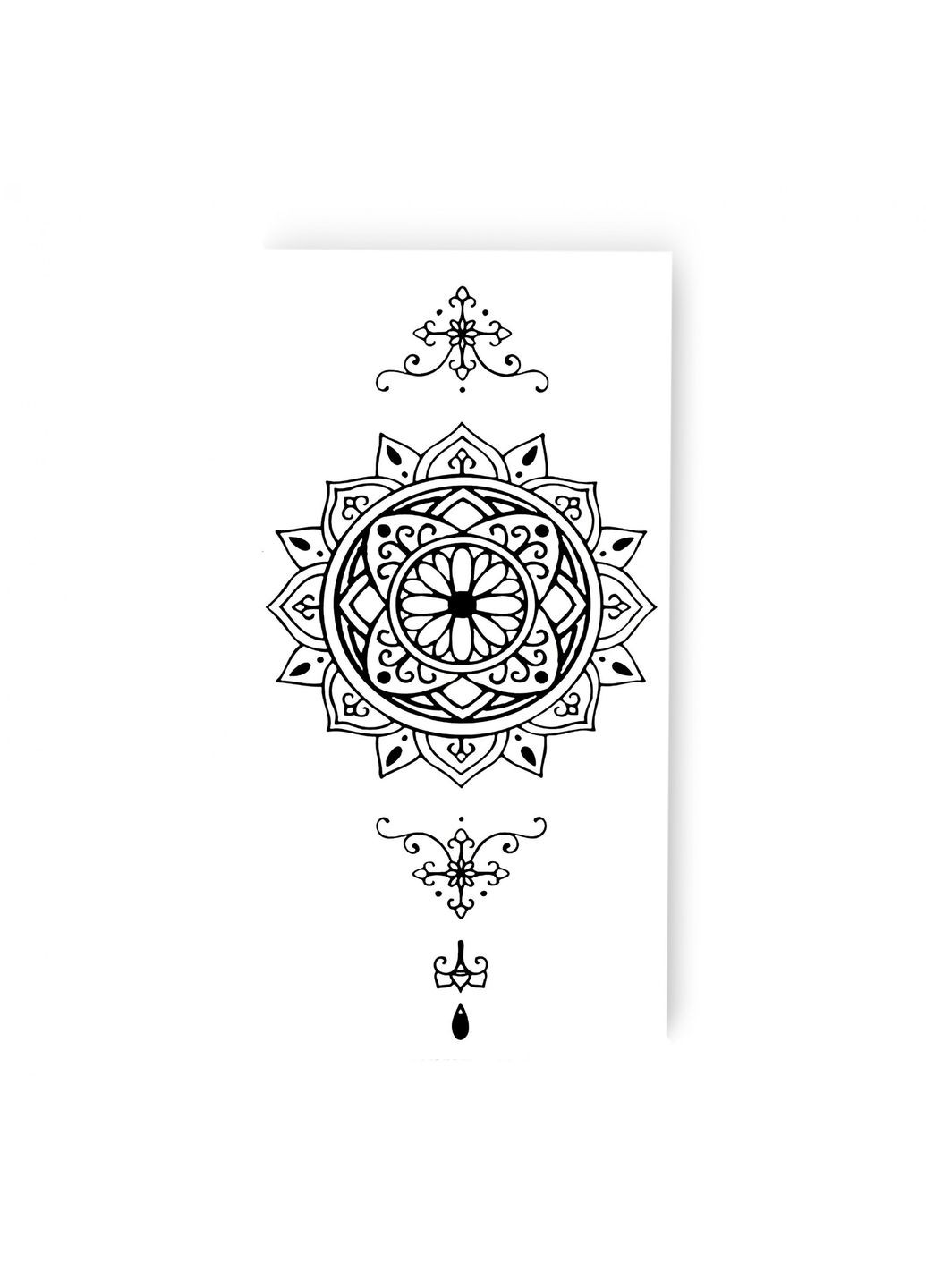 Тимчасове водостійке тату "Мандала баланс життя велика" No Brand (312538013)
