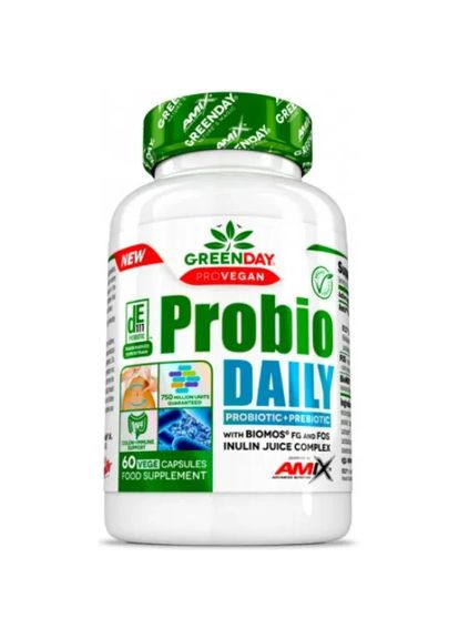 Пробіотики на кожен день GreenDay ProVegan Probio Daily, 60 капсул Amix (361401516)