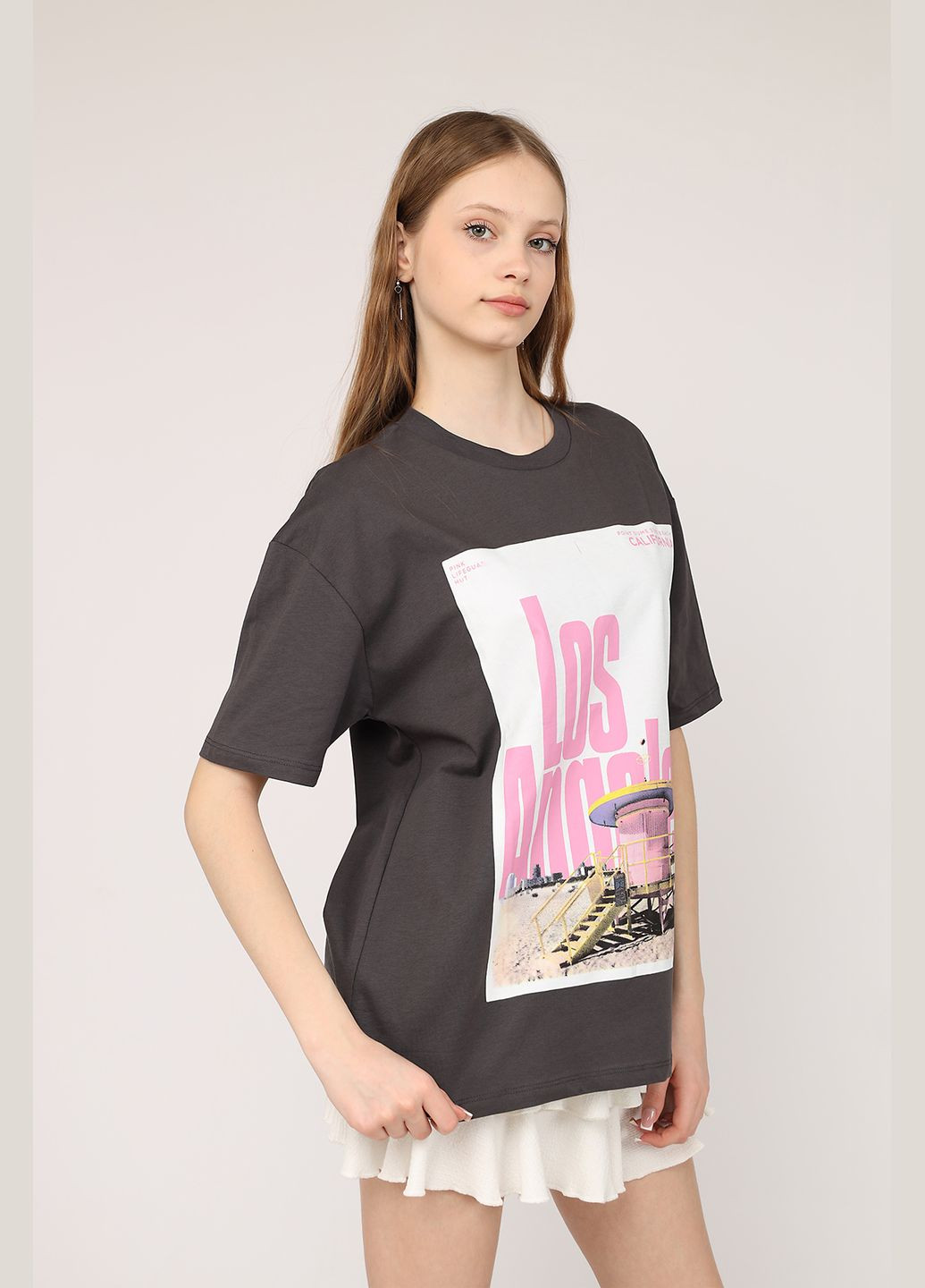 Футболка з коротким рукавом жіноча колір сірий CB-00270557 Yuki - (330222709)