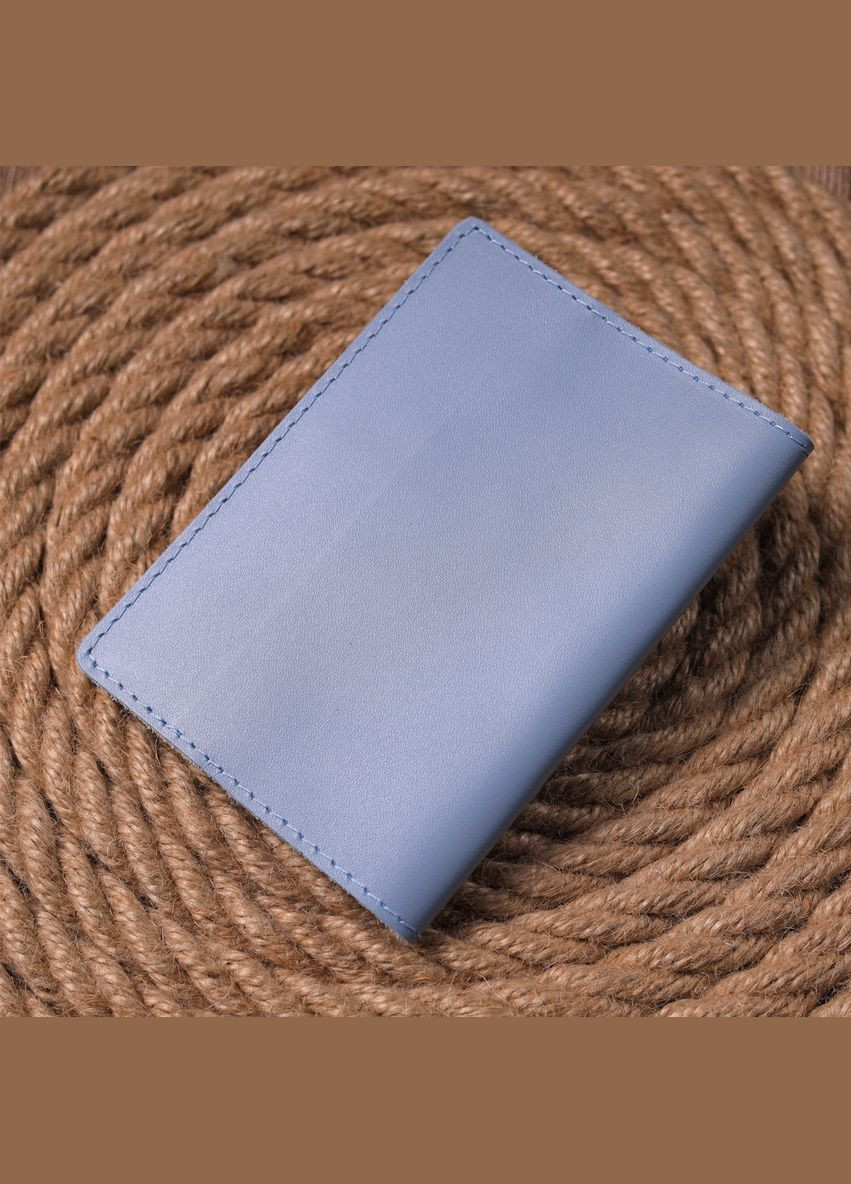 Оригинальная кожаная обложка на паспорт комби двух цветов Сердце 16729 Желто-голубая Grande Pelle (337353369)