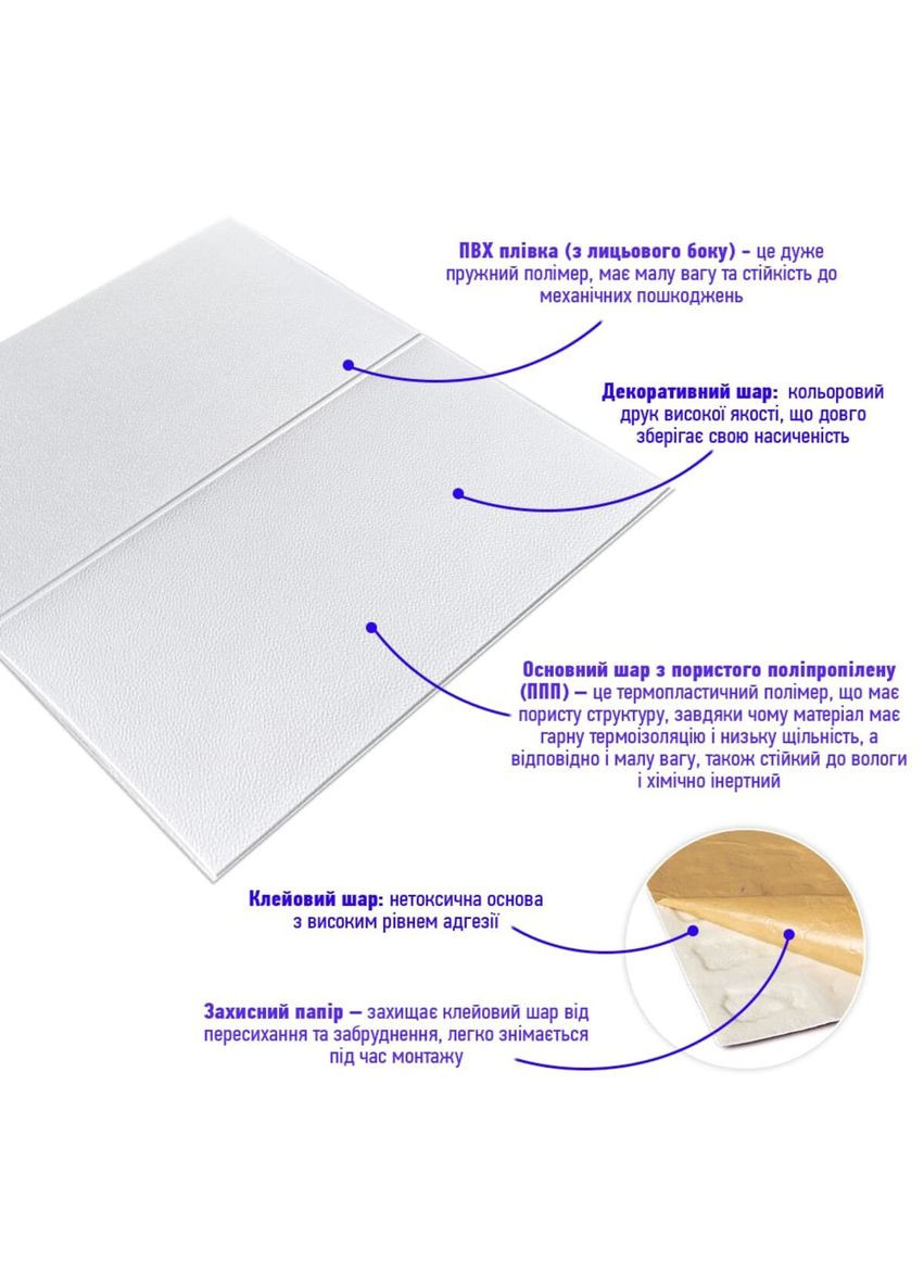 Панель стеновая 3D 700х700х3мм Квадрат SW-00001802 Sticker Wall (370441278)