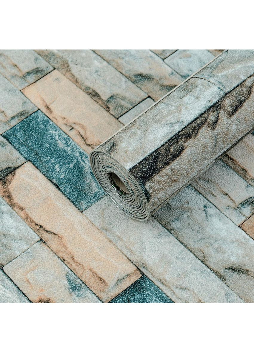 Самоклеящиеся обои 2800х500х2мм Бирюзовый катеринославский кирпич (D) love-shopping Sticker Wall (354660888)