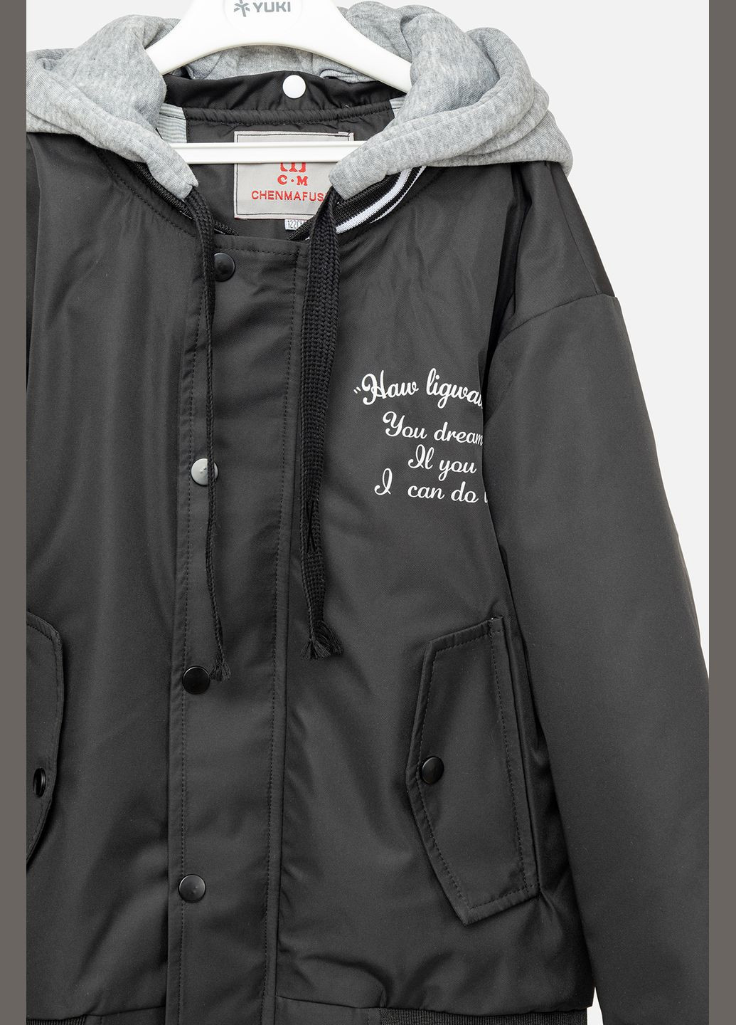 Черная демисезонная куртка для девочки цвет черный цб-00242838 CHENMAFUSHI