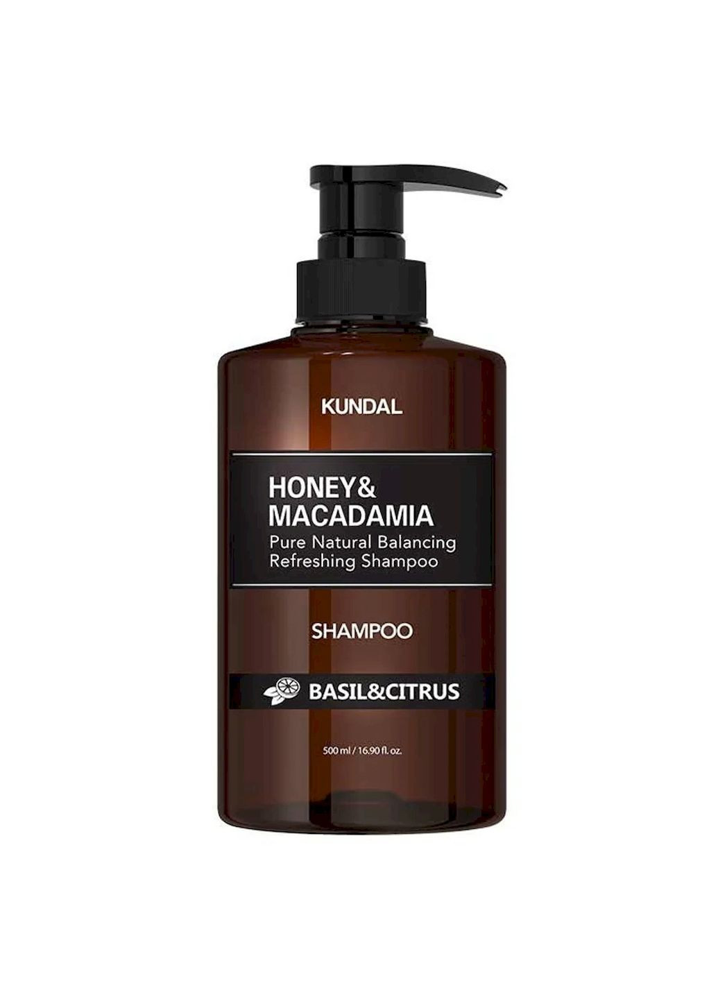 Шампунь Honey & Macadamia Nature Shampoo Basil&Citrus для волос "Базилик и цитрусовые", 500 мл Kundal (292790324)