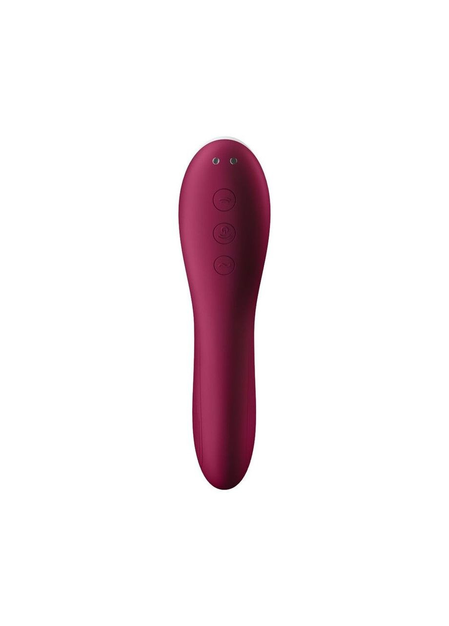 Вакуумний стимулятор із вібрацією Dual Crush Wine Red Satisfyer (360966445)