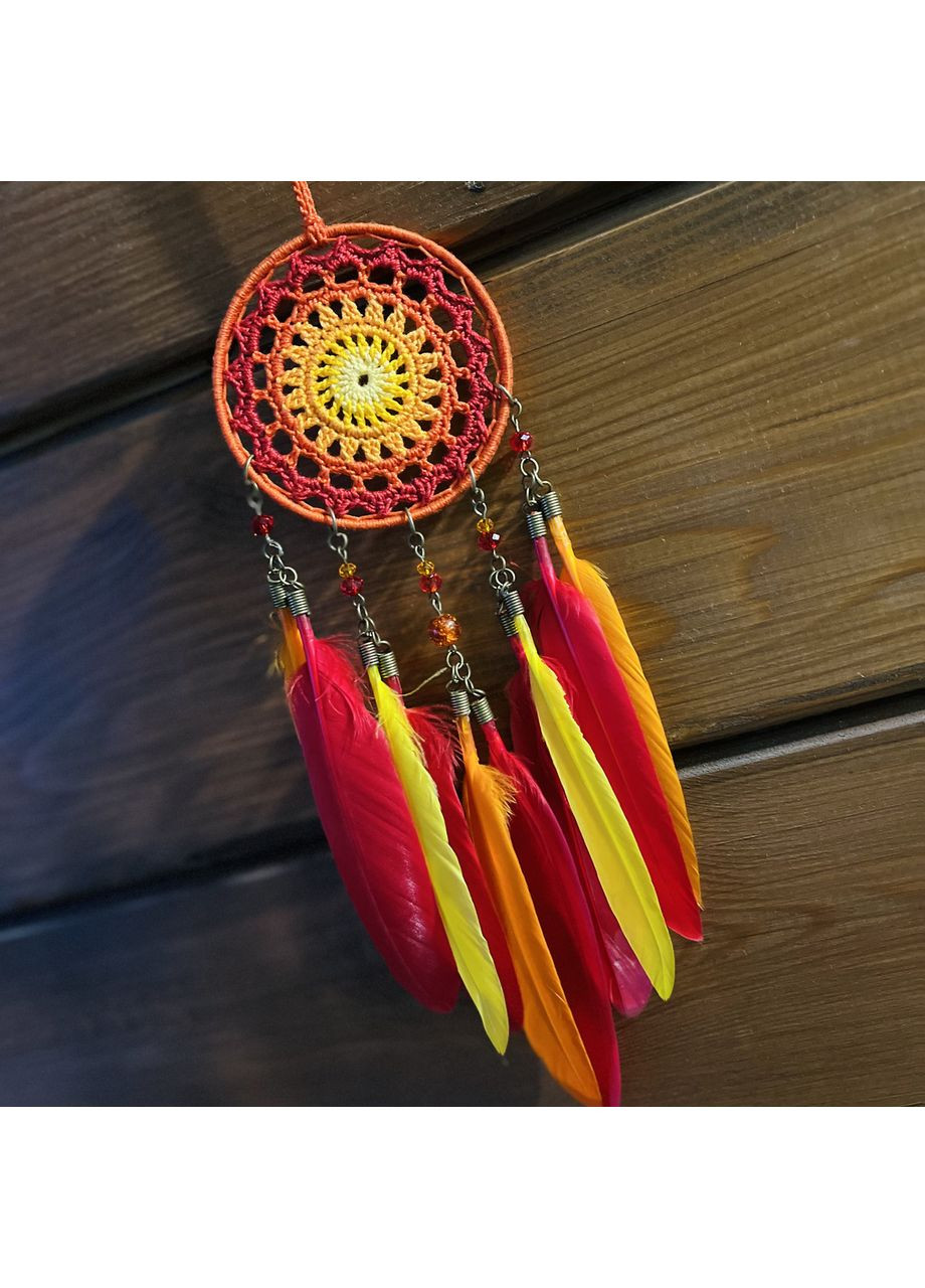 Мини/Авто-ловец снов "Феникс" с перьями утки. Оберег-подвеска в машину. Амулет на зеркало заднего вида Dream Studio (363057479)