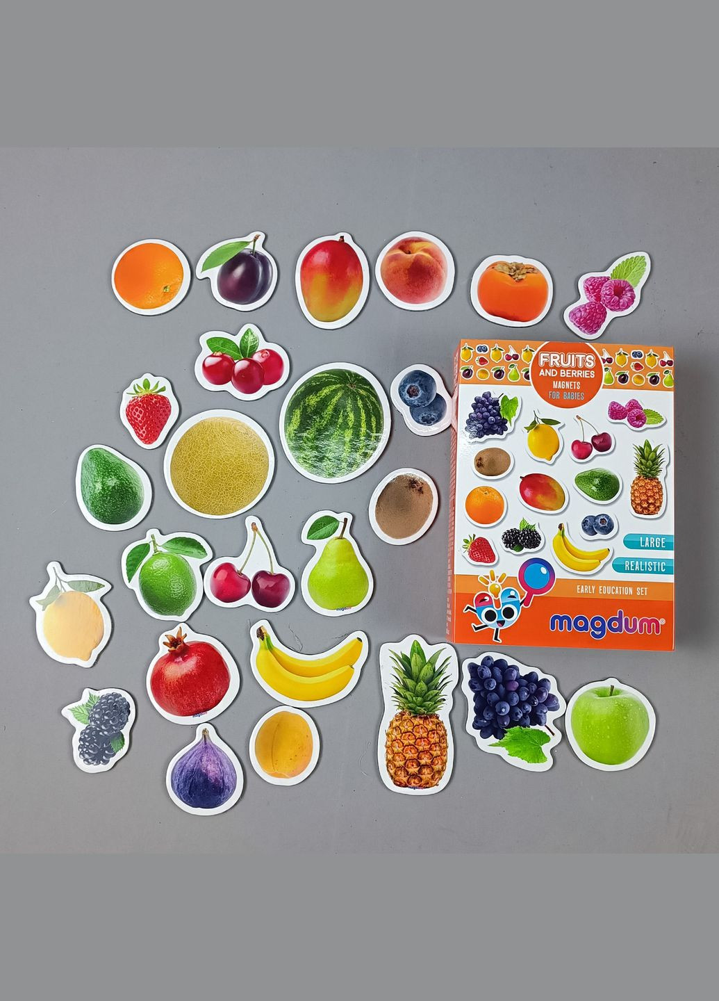 Магнитная игра Magdum Funny Fruits and berries для детей 25 магнитов (ML4031-11 EN) Магниты детские фрукты Vladi toys (361409493)