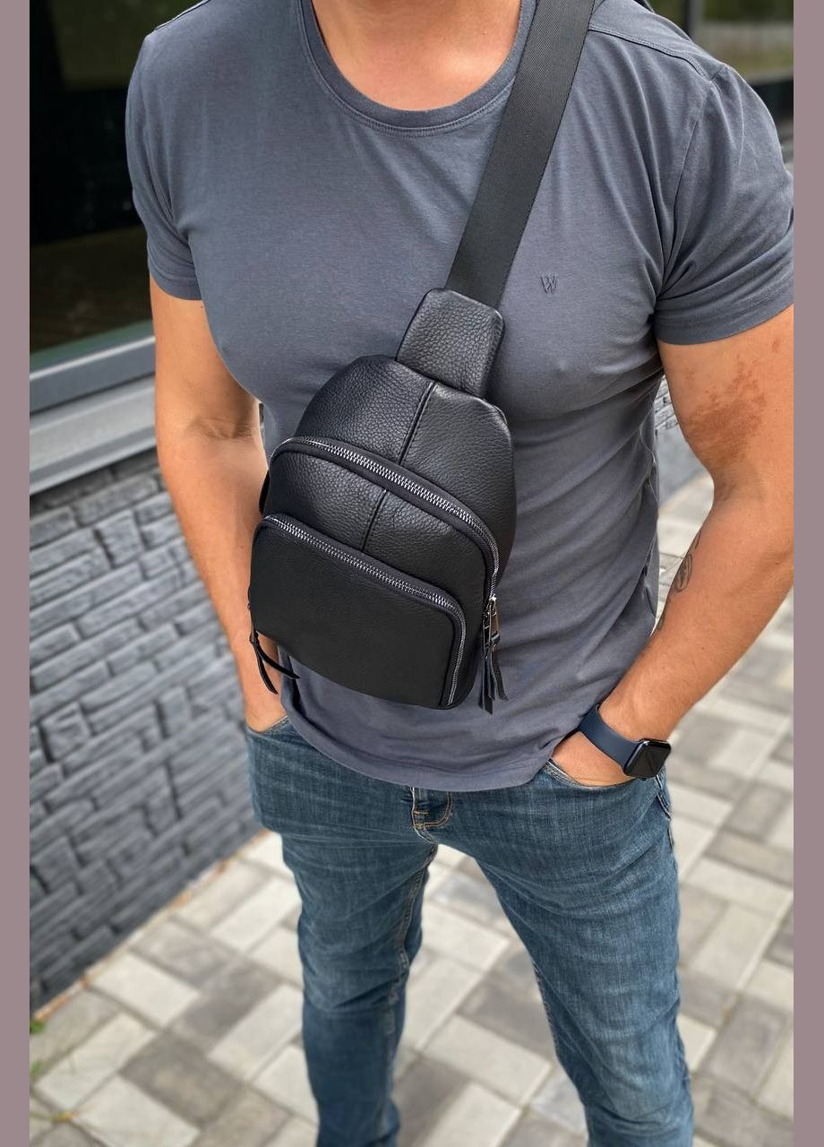 Кожаная сумка нагрудная мужская через плечо слинг Sling SK No Brand (323119429)