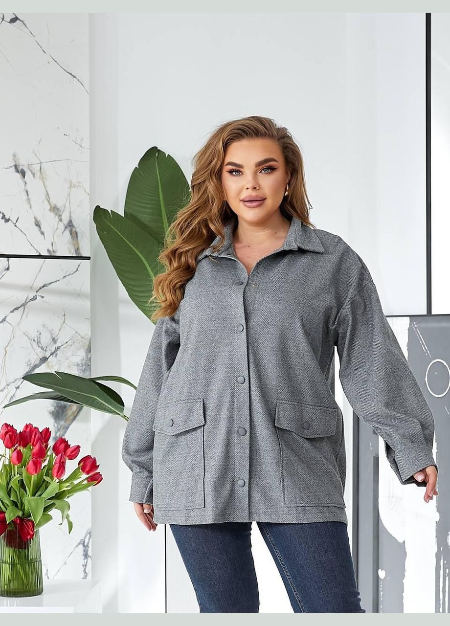 Женский пиджак - рубашка "Модель 257" - с длинным рукавом SF-257 Серый, 50 Sofia (301219666)