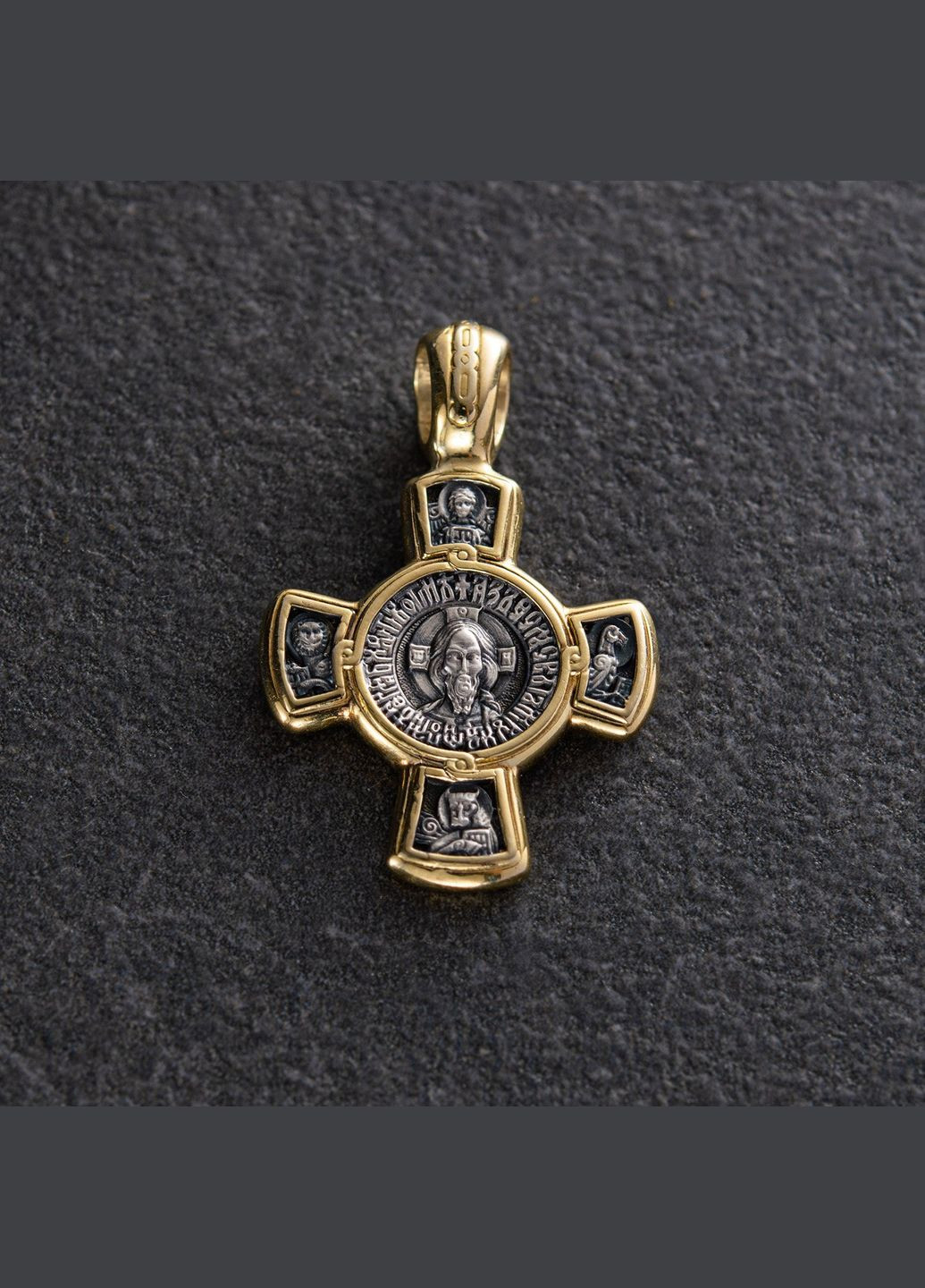 Срібний хрест з позолотою. '' Спас. Касперовська ікона Божої Матері '' 132444 Oniks (264022463)