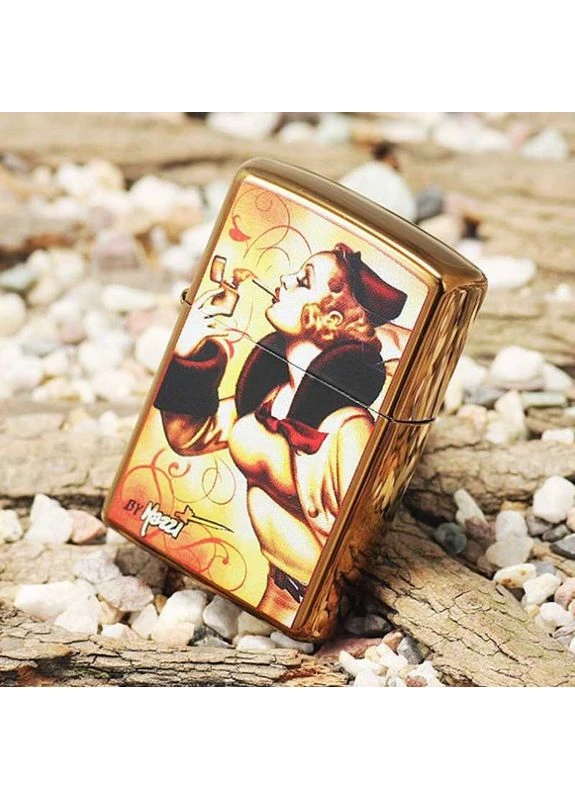 Зажигалка Mazzi Windy, 24745, бронзовая, бензиновая, с фирменной упаковкой, с кремниевым зажиганием Zippo (395605127)