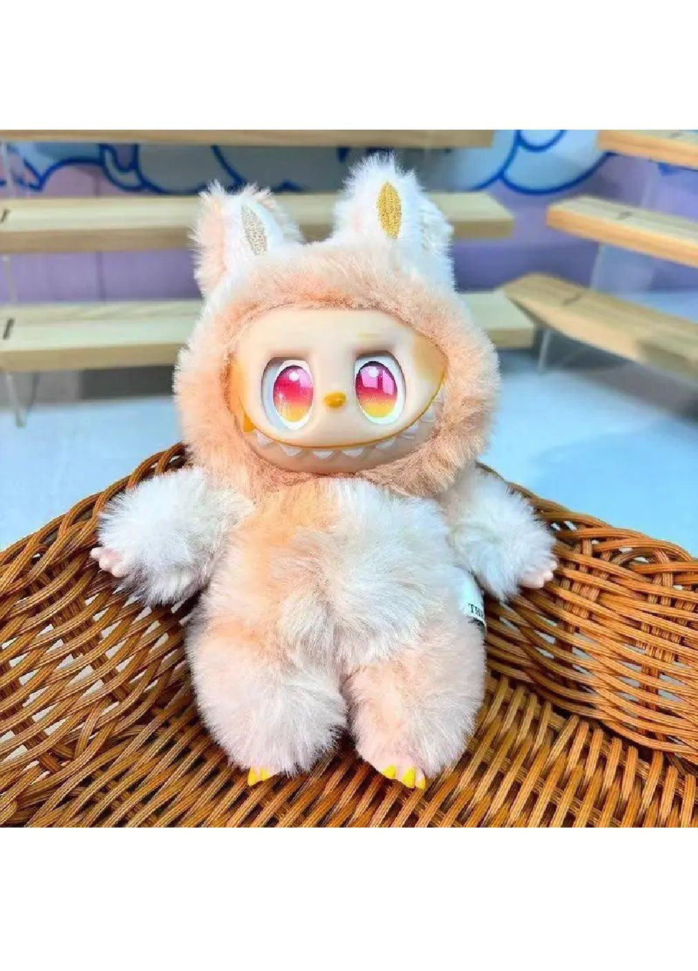 Мягкий плюшевый пушистый брелок сюрприз игрушка Лабубу на сумку рюкзак ключи 16 см (480727-Prob) Желтый Unbranded (341193926)