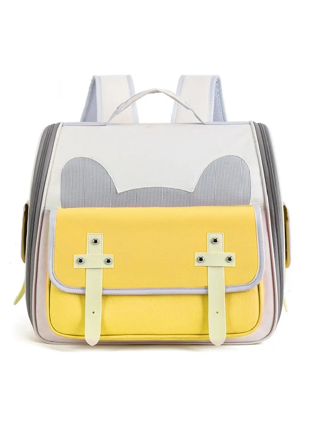 Рюкзак сумка переноска для тварин котів собак з вентиляцією кишеньками підстилкою 38х37х23 см (477271-Prob) Жовтий Unbranded (296259930)