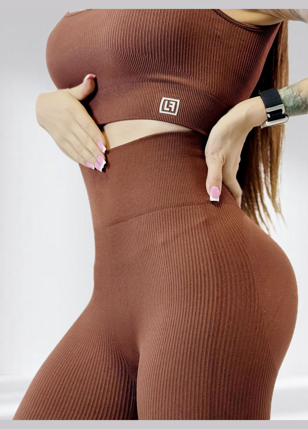 Костюм для фітнесу жіночий лосини пуш ап та топ LILAFIT (307923229)