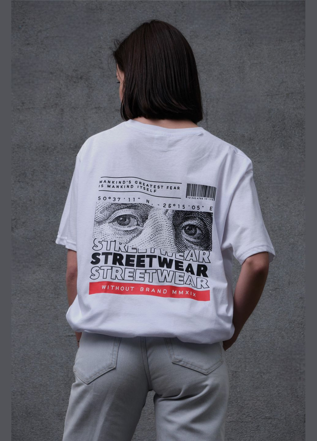 Жіноча Оверсайз Футболка З Принтом Streetwear White Without - (302980422)