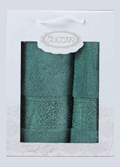 Набір рушників Cotton — Ornament Green 50*90+70*140 Gulcan зелений