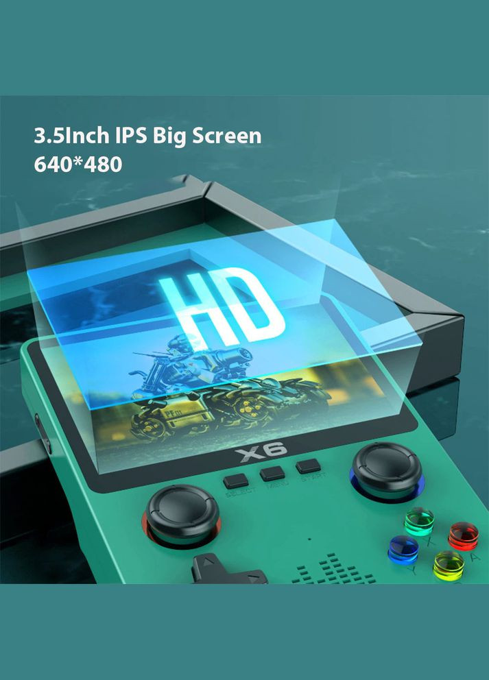 Портативна ігрова приставка X6 10000 ігор / 3.5'' IPS, 640x480 / AV вихід / консоль, ретро / 2000 mAh Black No Brand (322566695)