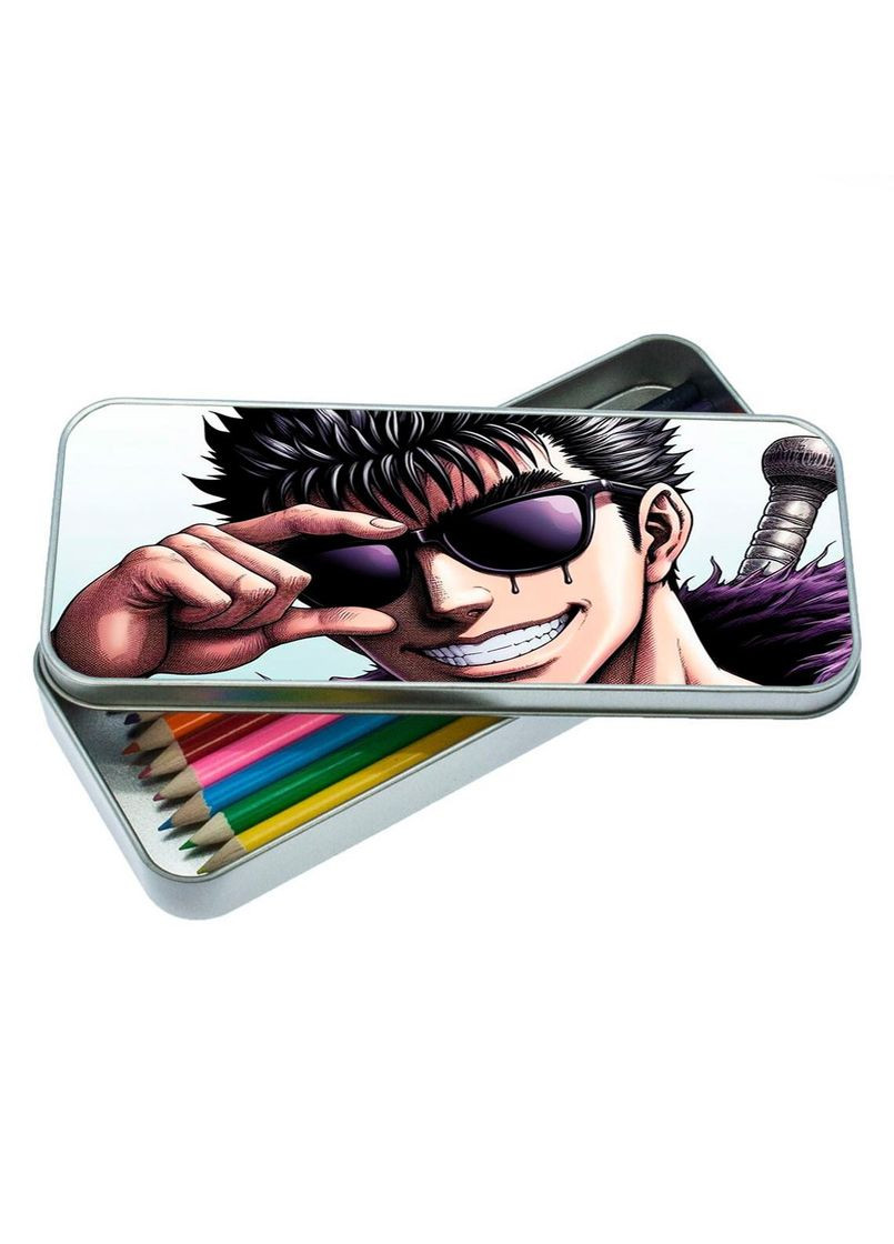 Органайзер для канцелярских принадлежностей металлический, кейс для мелочей Аниме Берсерк #010 7*18 см Silver No Brand (309152437)