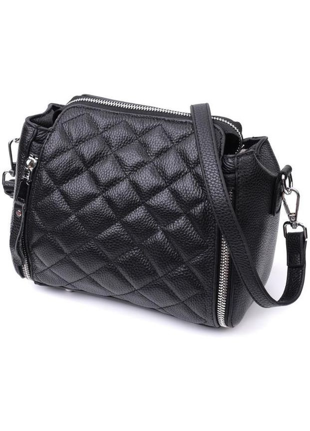 Сумка кросс-боди через плечо женская кожаная с металлическими ножками маленькая Черный 35724 Vintage (336889621)