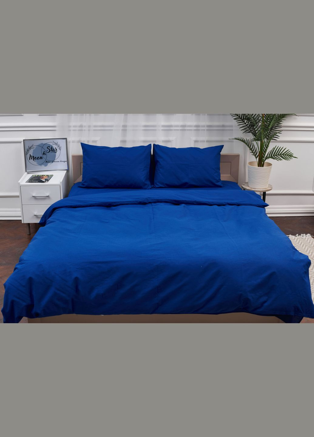 Комплект постельного белья Детский 110х140 наволочки2х50х50 Бязь Gold Люкс (MS-830000002) Moon&Star Blue (293173187)