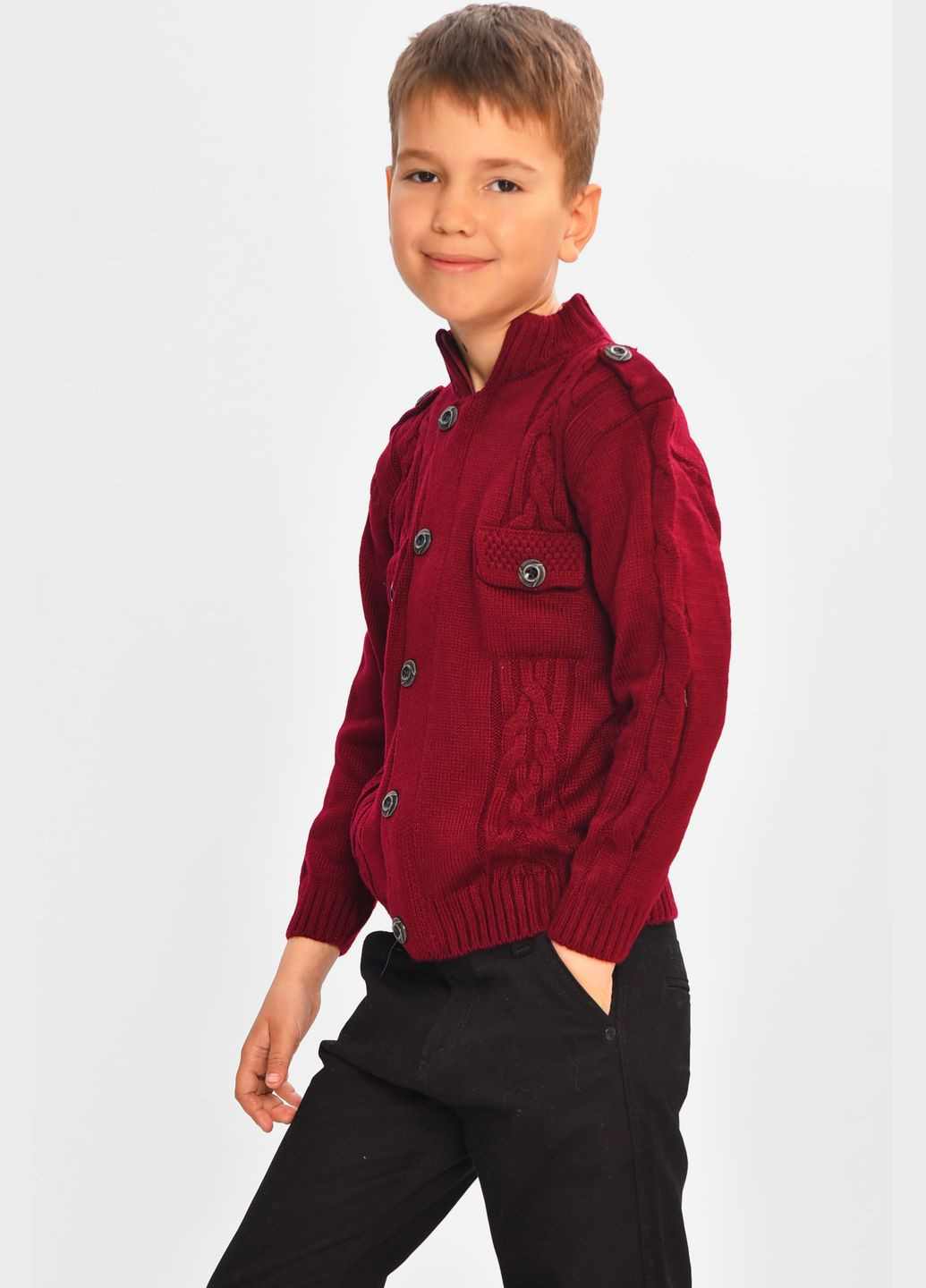Кофта десткая для мальчика бордового цвета Let's Shop (333299620)