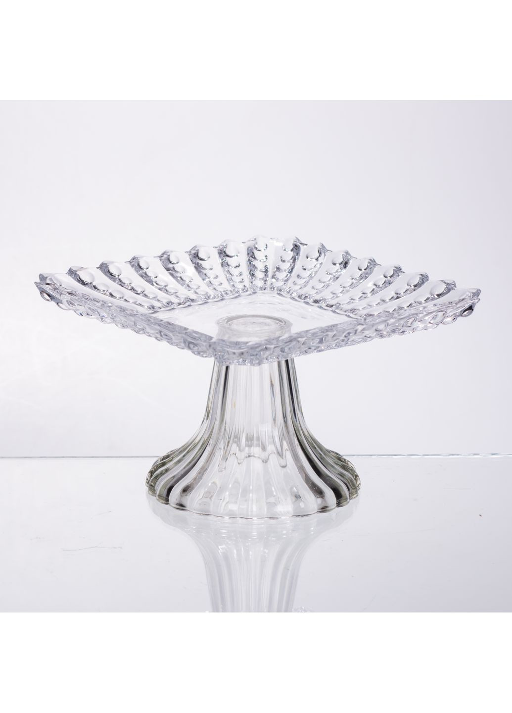 Тортовщица на ножке из толстого стекла 16*16*9 см Yiwu (364686226)