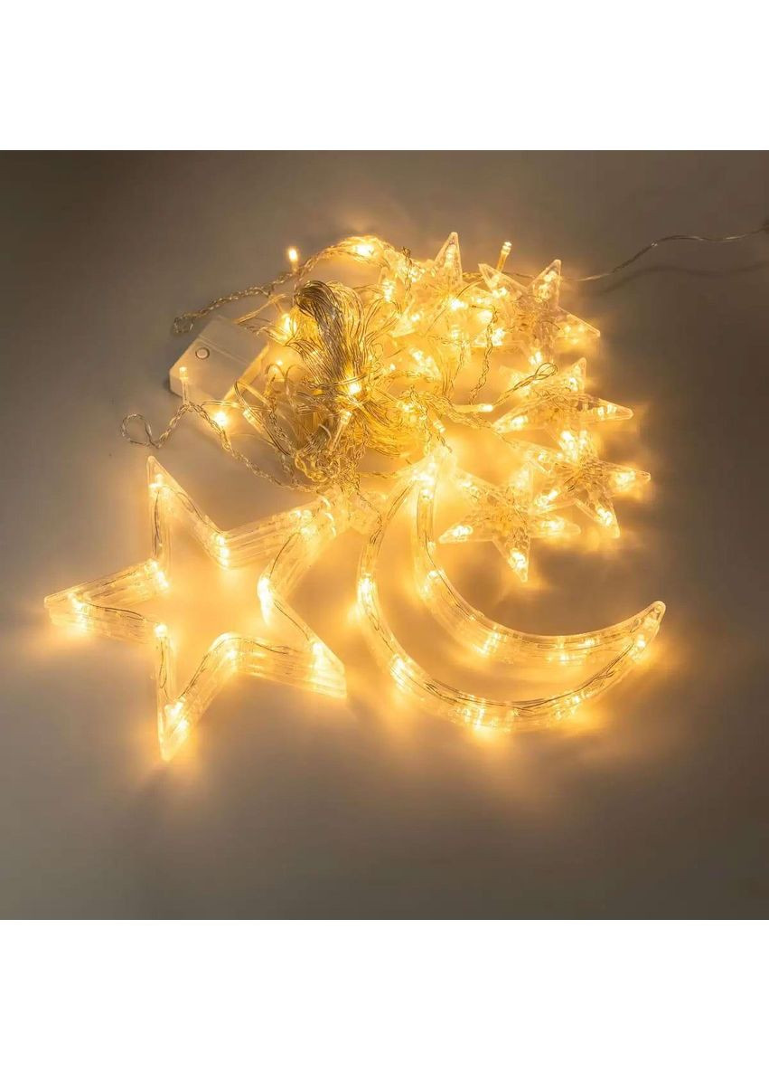 Електрична гірлянда Зірка штора 3 метри на вікно для фотозон жовта WYF11Y Garlando (366963968)