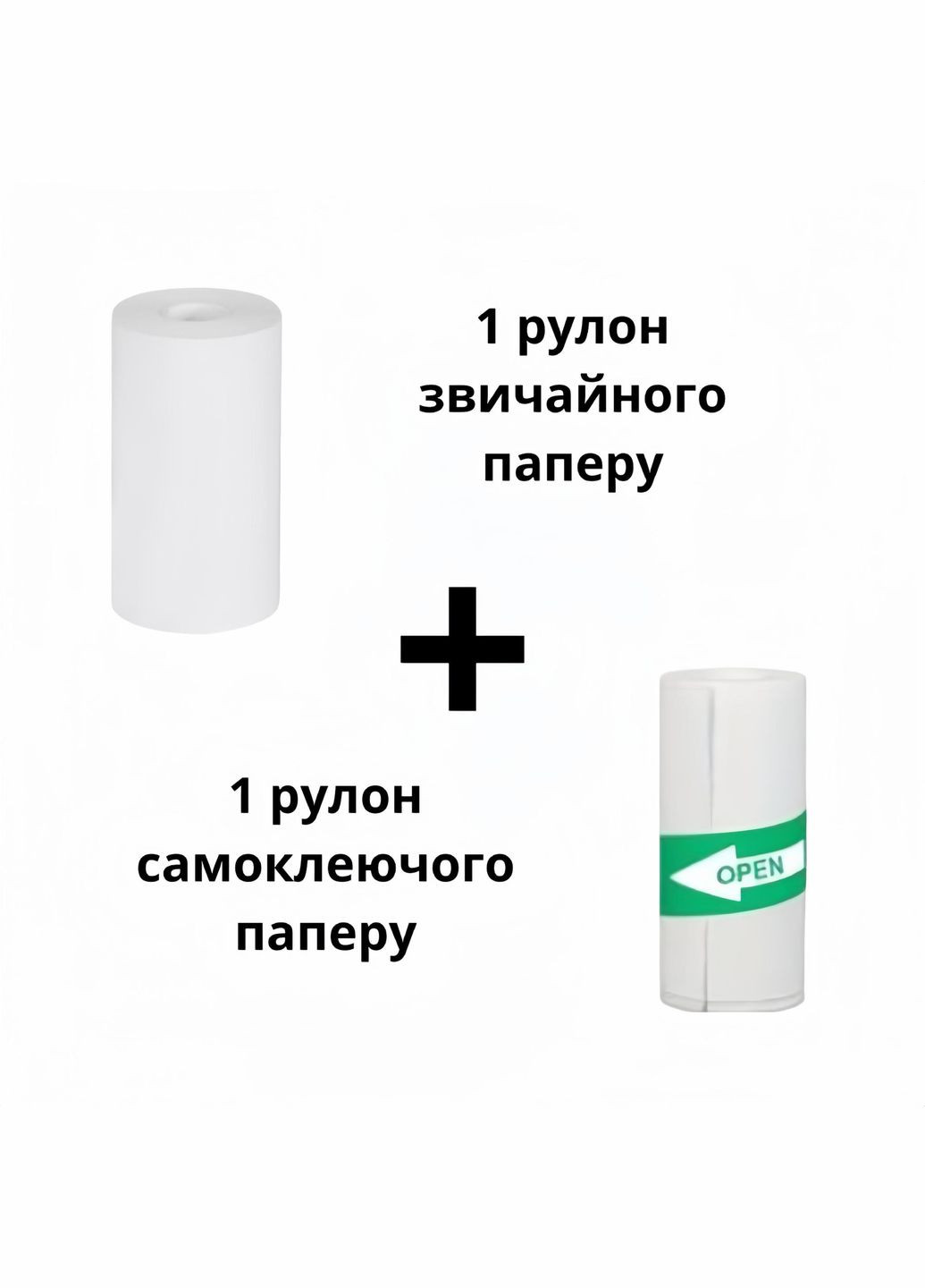 Дитячий міні принтер з набором паперу 2 шт Білий з чорним No Brand (299153194)