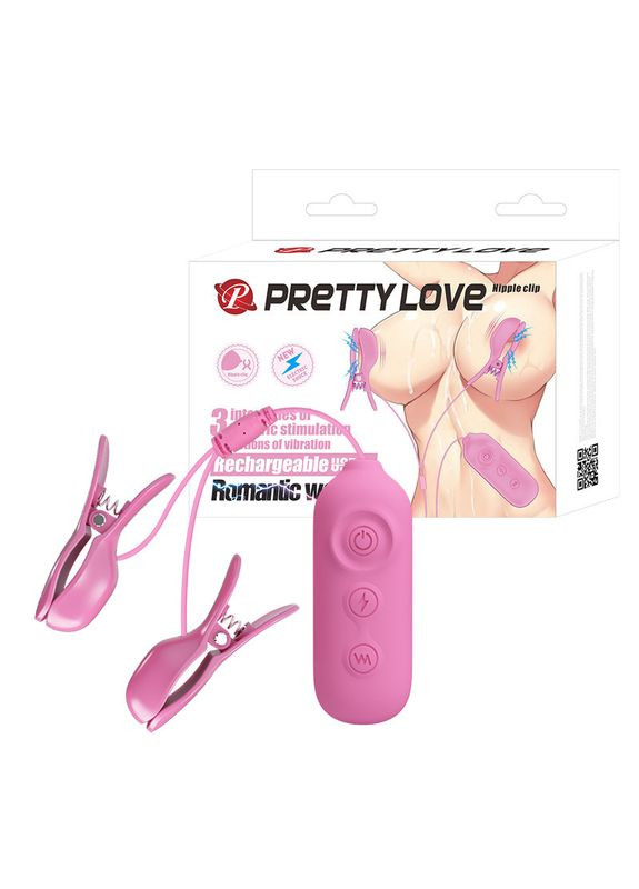 Зажими для сосків NIPPLE CLIP, 7 vibration functions 3 electric shock functions Pretty Love (383080830)