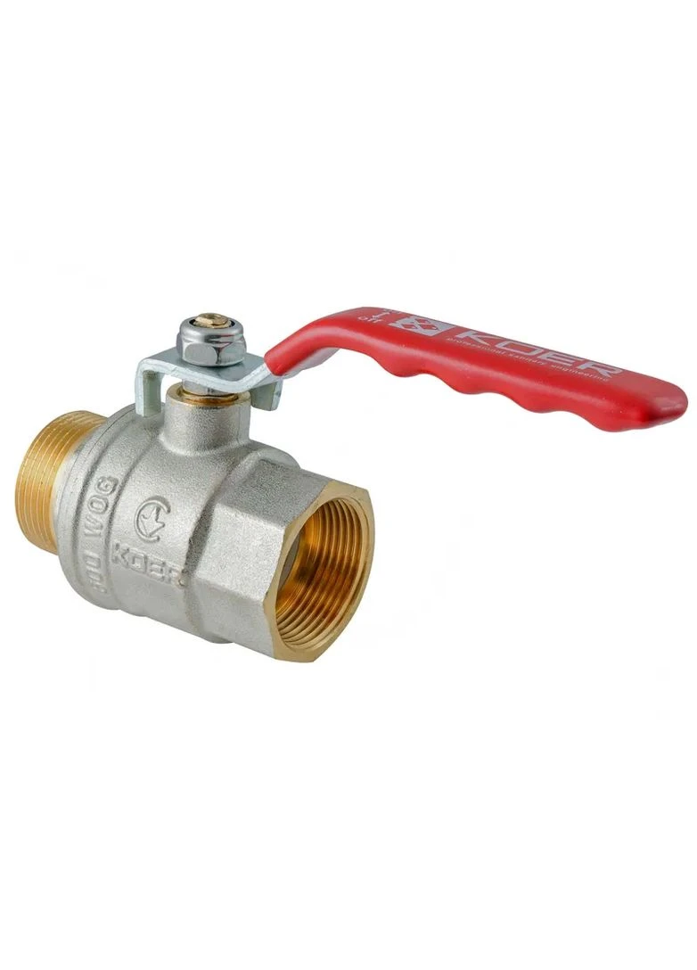 Кран шаровой ГШВ Extreme KE.215-15 - 1/2" FM ручка "рычаг" красная (KR5750) KOER (371346132)