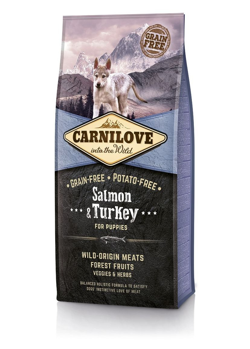 Сухий корм Puppy Salmon & Turkey 12 kg (для цуценят) Carnilove (293408346)