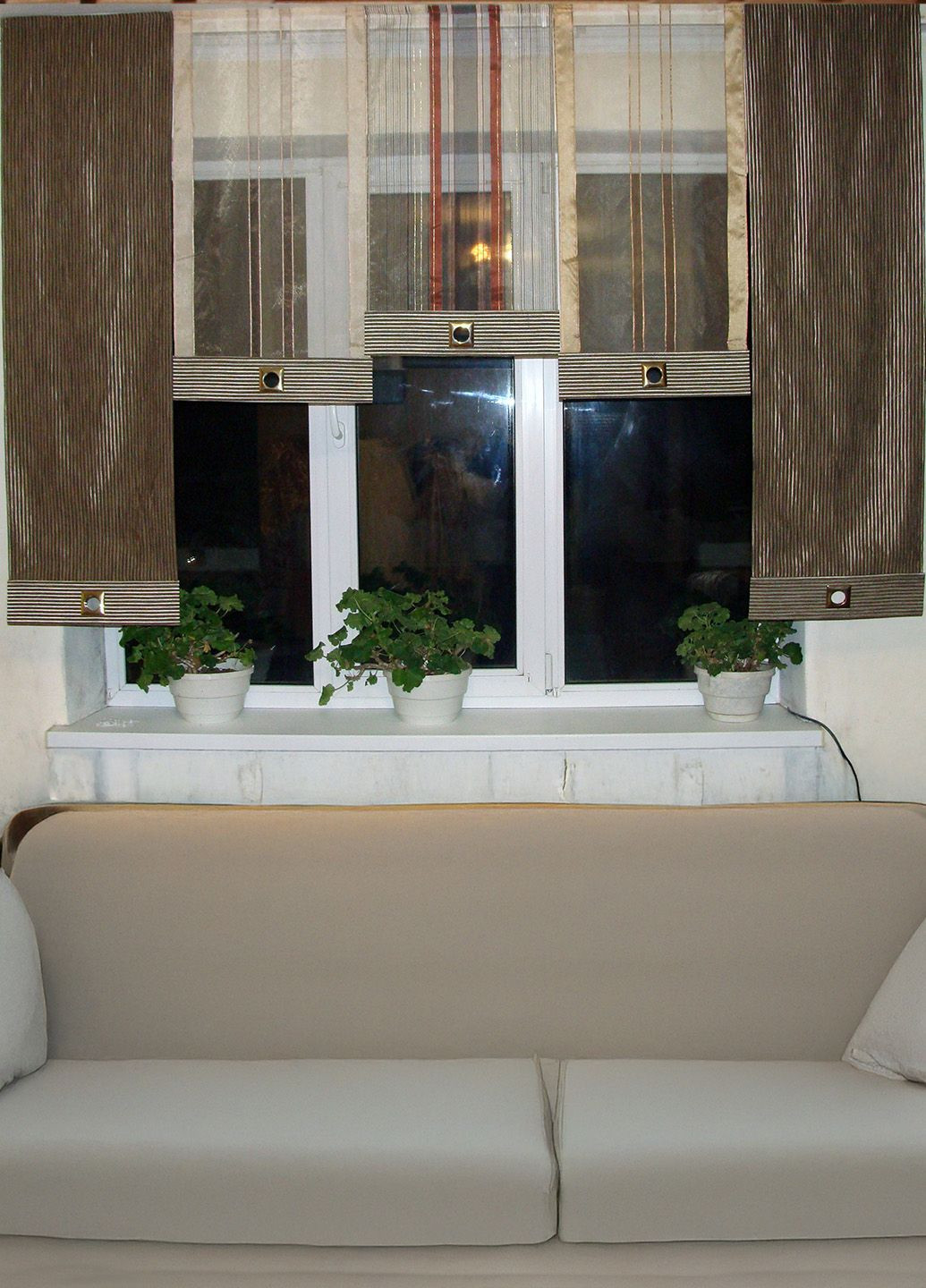 Комплект панельних фіранок карниз 200см шоколадний з бежевим (12_8п) Firanka Line (328949080)