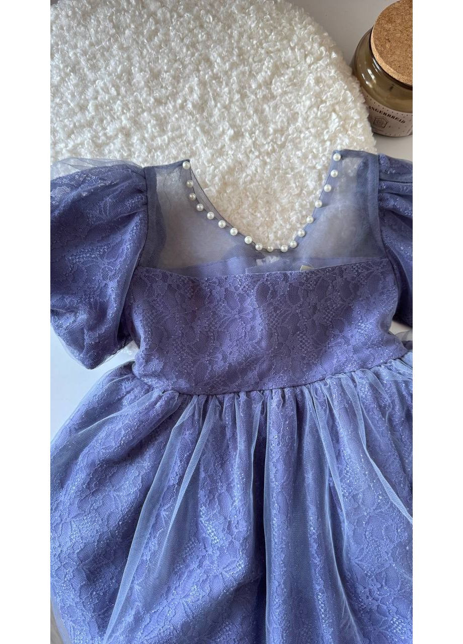 Комбинированное платье для девочки нарядное с ожерельями 10990 No Brand (371948698)