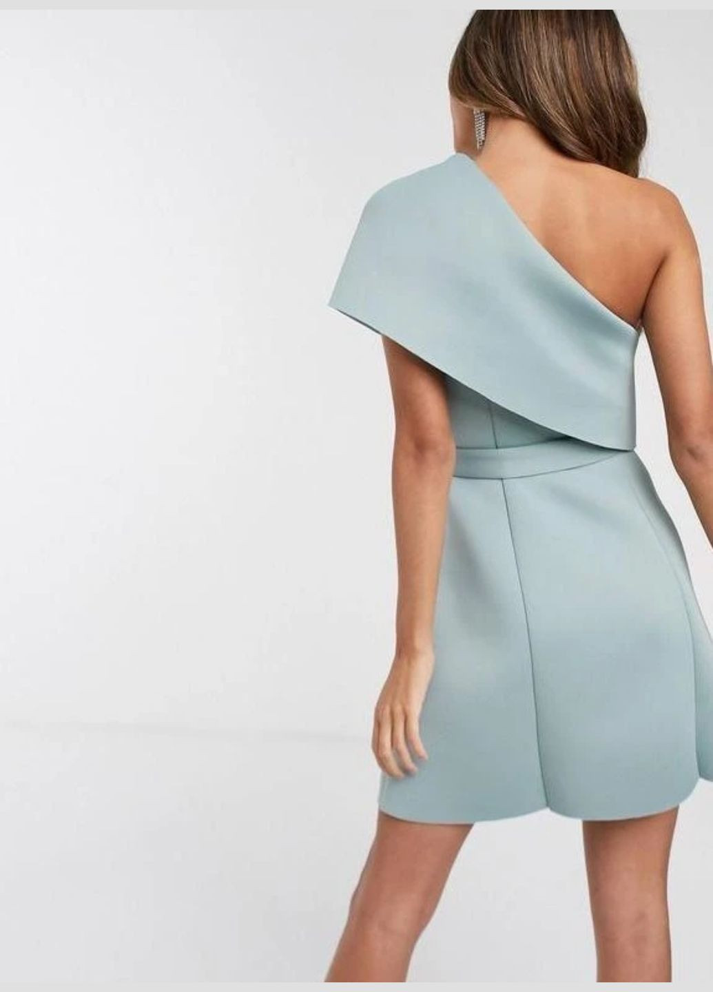 Бирюзовое бирюзовое платье мини на одно плечо Asos