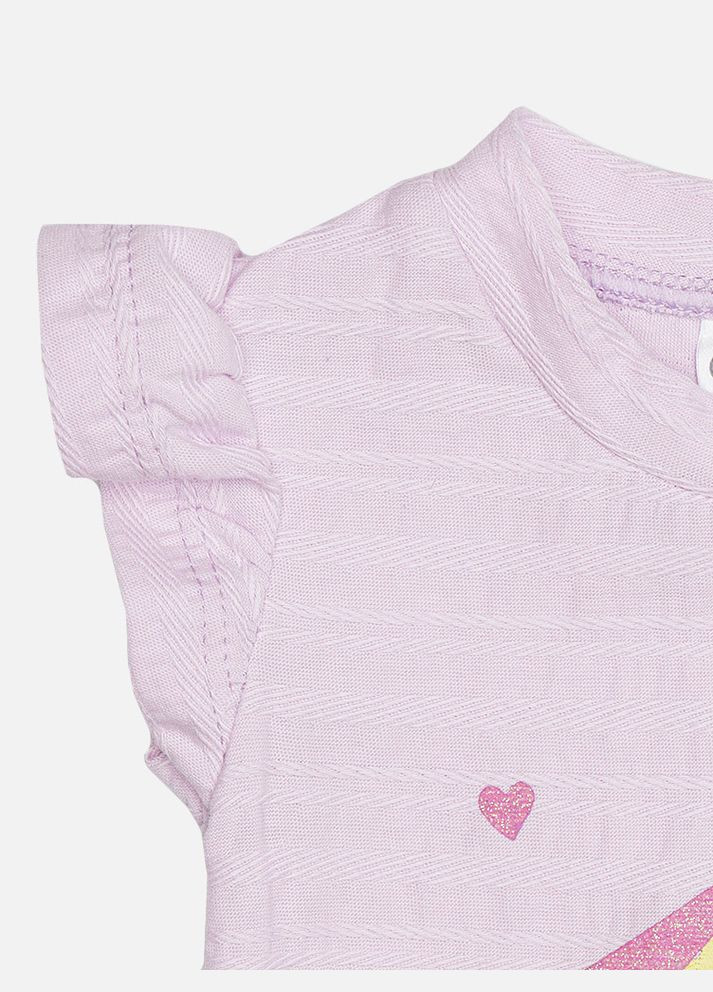 Бузковий літній костюм з шортами для дівчинки колір бузковий cb-00219568 Elefin baby