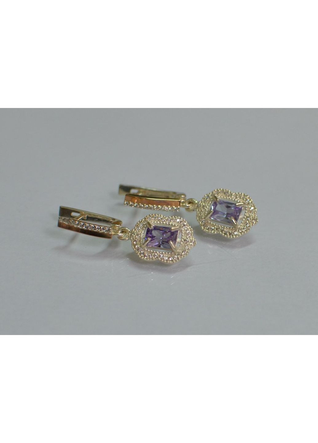 Срібні сережки з золотими вставками Silver Style (367112681)