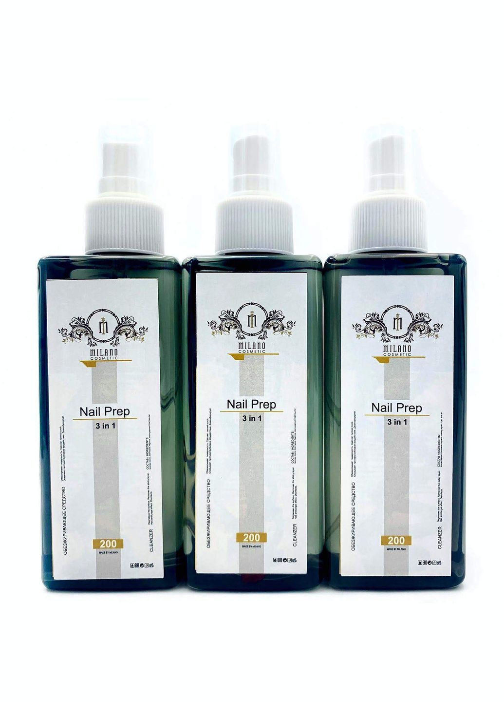Підготовлювач для нігтів 3в1 Nail Prep Milano 200 мл (317349825)
